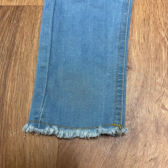 7 For All Mankind Girls Light Wash Straight Leg Raw Hem Jeans Size 4T Toddler - Picture 2 of 9